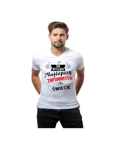 Koszulka z nadrukiem tak wygląda najlepszy informatyk na świecie
