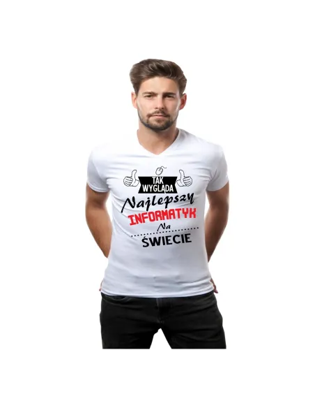 Koszulka z nadrukiem tak wygląda najlepszy informatyk na świecie
