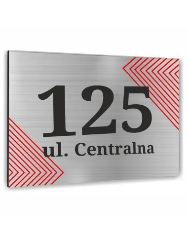 NUMER NA BUDYNEK dom Tabliczka ALUMINIUM delikatny motyw 40x30cm dibond