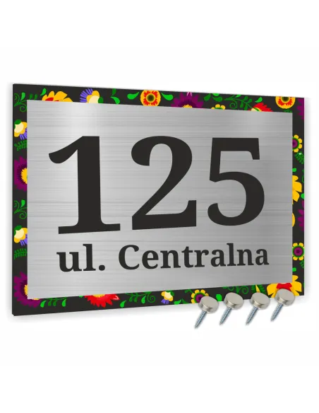 METALOWA TABLICA ADRESOWA NAZWA ULICY ALUMINIUM styl ludowy 40x30cm dibond