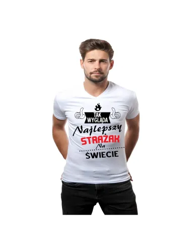 Koszulka z nadrukiem tak wygląda najlepszy strażak na świecie