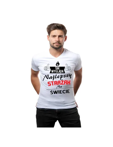 Koszulka z nadrukiem tak wygląda najlepszy strażak na świecie