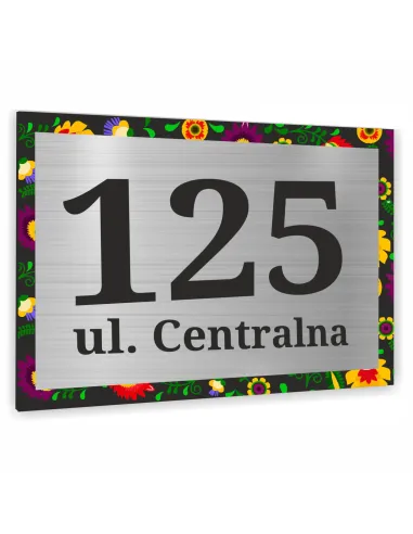 METALOWA TABLICA ADRESOWA NAZWA ULICY ALUMINIUM styl ludowy 40x30cm dibond