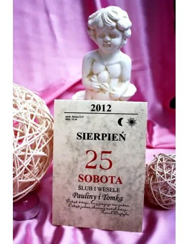 Zaproszenia Ślubne na Ślub Kartka z Kalendarza marmurek