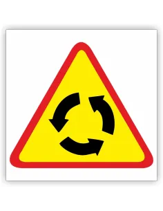 Znak drogowy Tablica informacyjna A-8 skrzyżowanie o ruchu okrężnym - znak ostrzegawczy 30x30 cm