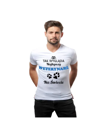 Koszulka z nadrukiem tak wygląda najlepszy weterynarz na świecie