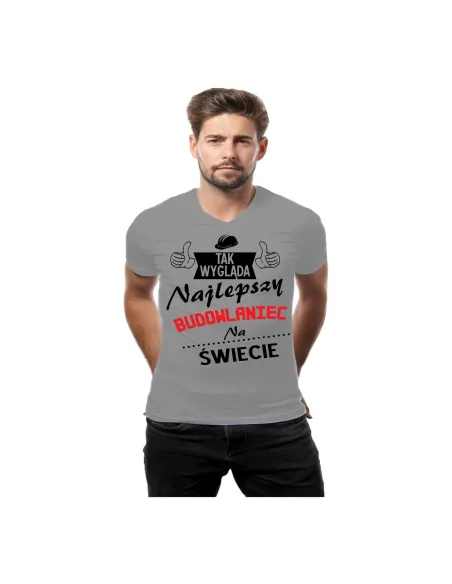 Koszulka z nadrukiem tak wygląda najlepszy budowlaniec na świecie