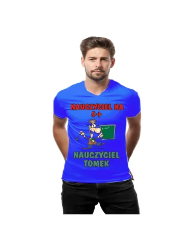 Koszulka z nadrukiem nauczyciel na 5 +