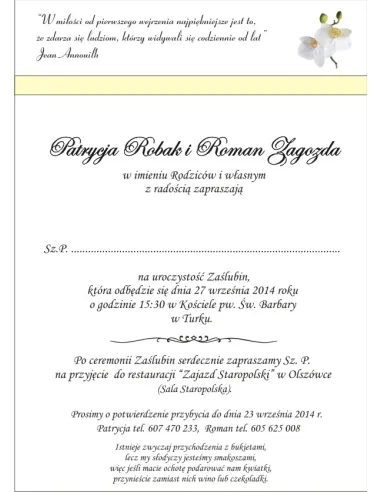 ZAPROSZENIA ślubne perłowe Glamour z wstążką i ornamentem