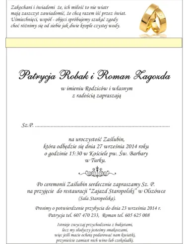 ZAPROSZENIA ślubne perłowe Glamour z wstążką i ornamentem