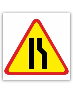 Znak drogowy Tablica informacyjna A-12b zwężenie jezdni- prawostronne - znak ostrzegawczy 30x30 cm