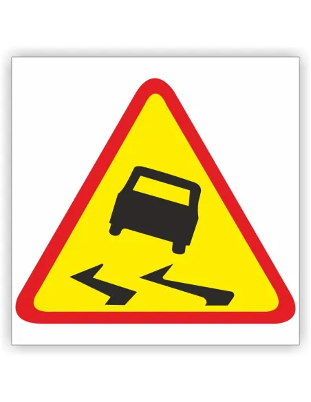 Znak drogowy Tablica informacyjna A-15 śliska jezdnia - znak ostrzegawczy 30x30 cm