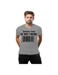 Koszulka z nadrukiem zmiana kodu na trzy z przodu prezent na urodziny