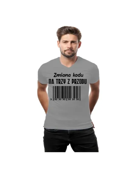 Koszulka z nadrukiem zmiana kodu na trzy z przodu prezent na urodziny