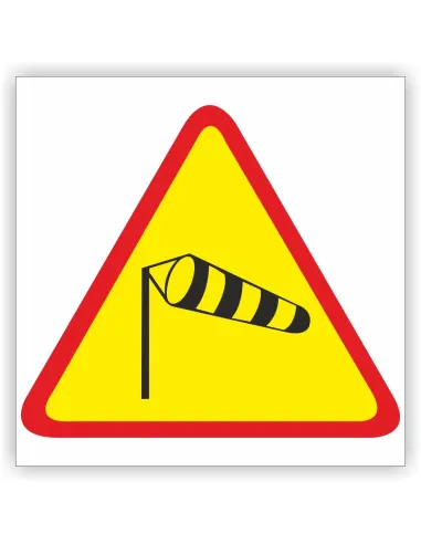 Znak drogowy Tablica informacyjna A-19 boczny wiatr - znak ostrzegawczy 30x30 cm