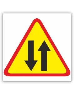 Znak drogowy Tablica informacyjna A-20 odcinek jezdni o ruchu dwukierunkowym - znak ostrzegawczy 30x30 cm