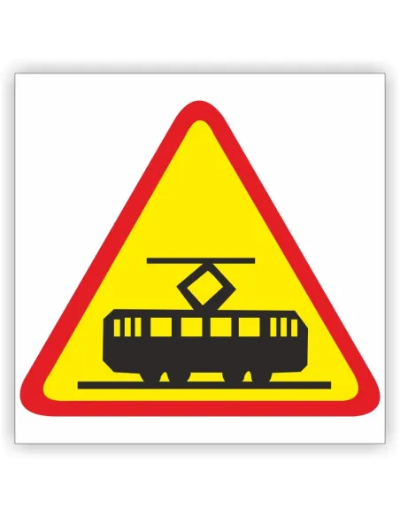 Znak drogowy Tablica informacyjna A-21 tramwaj - znak ostrzegawczy 30x30 cm