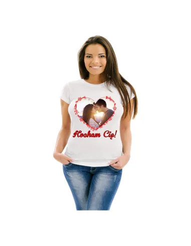 Foto Koszulka z zdjęciem nadrukiem Kocham Cię prezent na walentynki