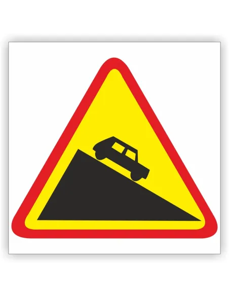 Znak drogowy Tablica informacyjna A-22 niebezpieczny zjazd- znak ostrzegawczy 30x30 cm