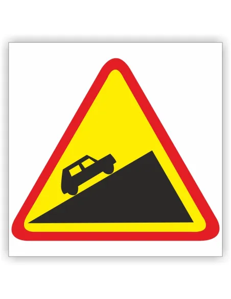 Znak drogowy Tablica informacyjna A-23 stromy podjazd - znak ostrzegawczy 30x30 cm