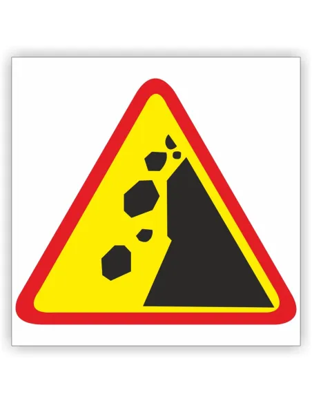 Znak drogowy Tablica informacyjna A-25 spadające odkłamki skalne - znak ostrzegawczy 30x30 cm