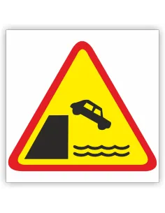 Znak drogowy Tablica informacyjna A-27 nabrzeże lub brzeg rzeki - znak ostrzegawczy 30x30 cm