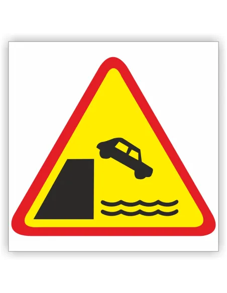 Znak drogowy Tablica informacyjna A-27 nabrzeże lub brzeg rzeki - znak ostrzegawczy 30x30 cm