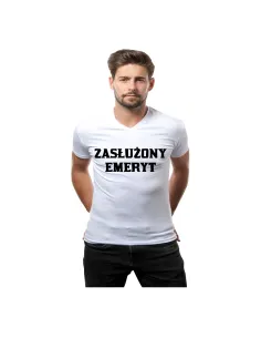 Koszulka prezent dla emeryta z nadrukiem zasłużony emeryt