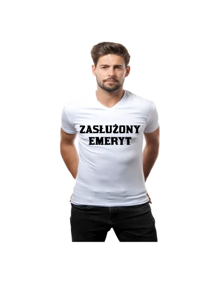 Koszulka prezent dla emeryta z nadrukiem zasłużony emeryt