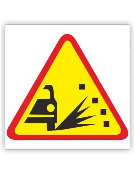 Znak drogowy Tablica informacyjna A-28 sypki żwir - znak ostrzegawczy 30x30 cm