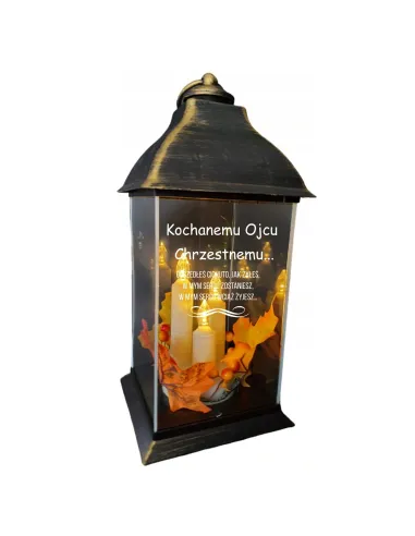 ZNICZ LAMPION z GRAWEREM dla Ojca Chrzestnego