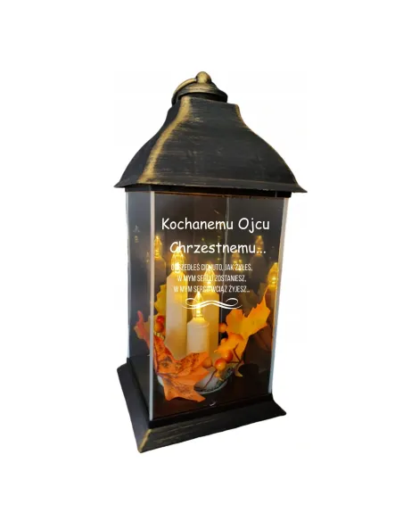 ZNICZ LAMPION z GRAWEREM dla Ojca Chrzestnego