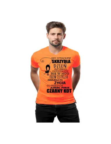 Koszulka z nadrukiem czarny kot