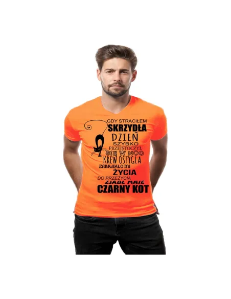 Koszulka z nadrukiem czarny kot