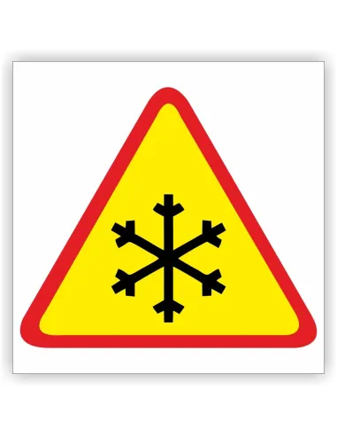 Znak drogowy Tablica informacyjna A-32 oszronienie jezdni - znak ostrzegawczy 30x30 cm