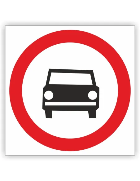 Znak drogowy Tablica informacyjna B3 zakaz wjazdu poj. silnikowego z wyjatkiem motocykli jednośladowych - znak zakazu 30x30 cm
