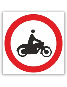 Znak drogowy Tablica informacyjna B4 zakaz wjazdu motocykli - znak zakazu 30x30 cm