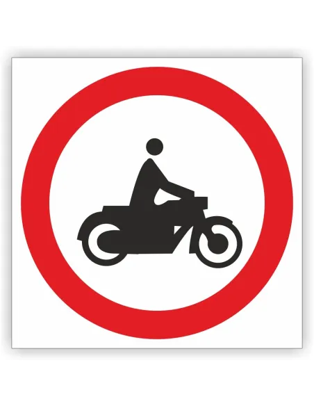 Znak drogowy Tablica informacyjna B4 zakaz wjazdu motocykli - znak zakazu 30x30 cm