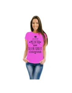 Koszulka z nadrukiem jestem mężatką mam dzień kobiet codziennie