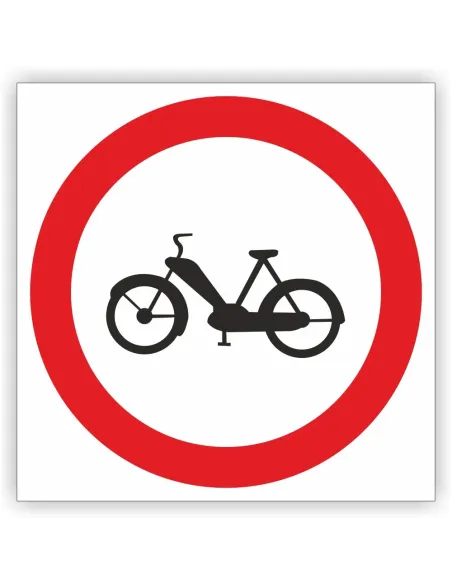 Znak drogowy Tablica informacyjna B10 zakaz wjazdu motorowerów - znak zakazu 30x30 cm