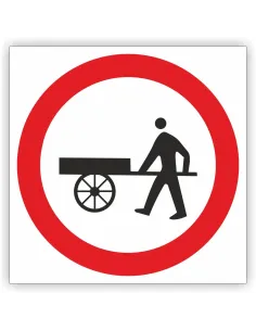 Znak drogowy Tablica informacyjna B12 zakaz wjazdu wózków ręcznych - znak zakazu 30x30 cm