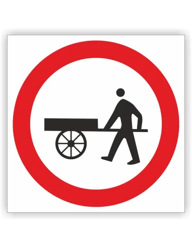 Znak drogowy Tablica informacyjna B12 zakaz wjazdu wózków ręcznych - znak zakazu 30x30 cm