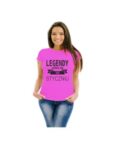 Koszulka z nadrukiem legendy rodzą się w styczniu prezent na urodziny