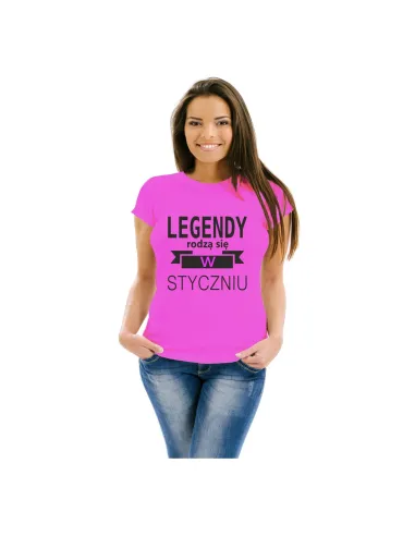 Koszulka z nadrukiem legendy rodzą się w styczniu prezent na urodziny