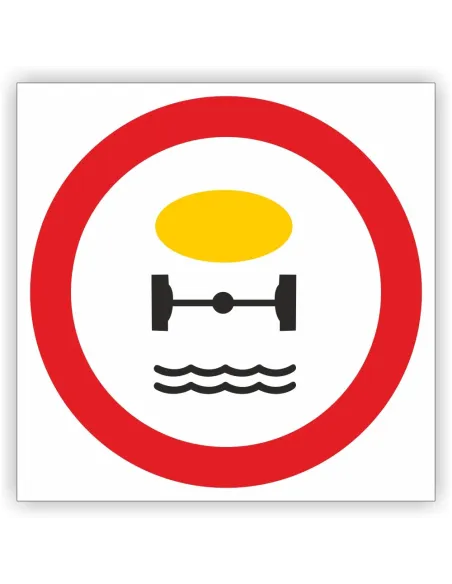 Znak drogowy Tablica informacyjna B14 zakaz wjazdu pojazdów z towarami, które mogą skazić wodę - znak zakazu 30x30 cm