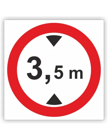 Znak drogowy Tablica informacyjna B16 zakaz wjazdu pojazdów o wysokości ponad ...m- znak zakazu 30x30 cm