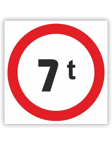 Znak drogowy Tablica informacyjna B18 zakaz wjazdu pojazdów o rzeczywistej masie całkowitej ponad  t - znak zakazu 30x30 cm