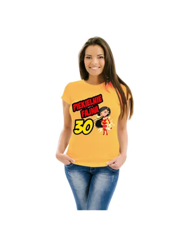 Koszulka z nadrukiem piekielnie fajna 30