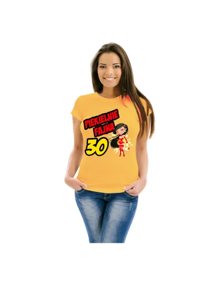 Koszulka z nadrukiem piekielnie fajna 30