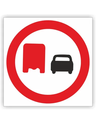 Znak drogowy Tablica informacyjna B26 zakaz wyprzedzania przez samochody ciężarowe- znak zakazu 30x30 cm